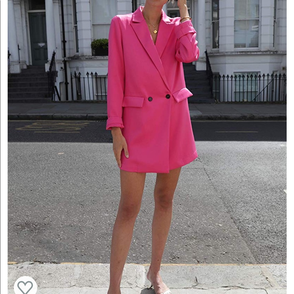The Drop Amazon Fuchsia Long Blazer XS NWOT - Picture 2 of 4